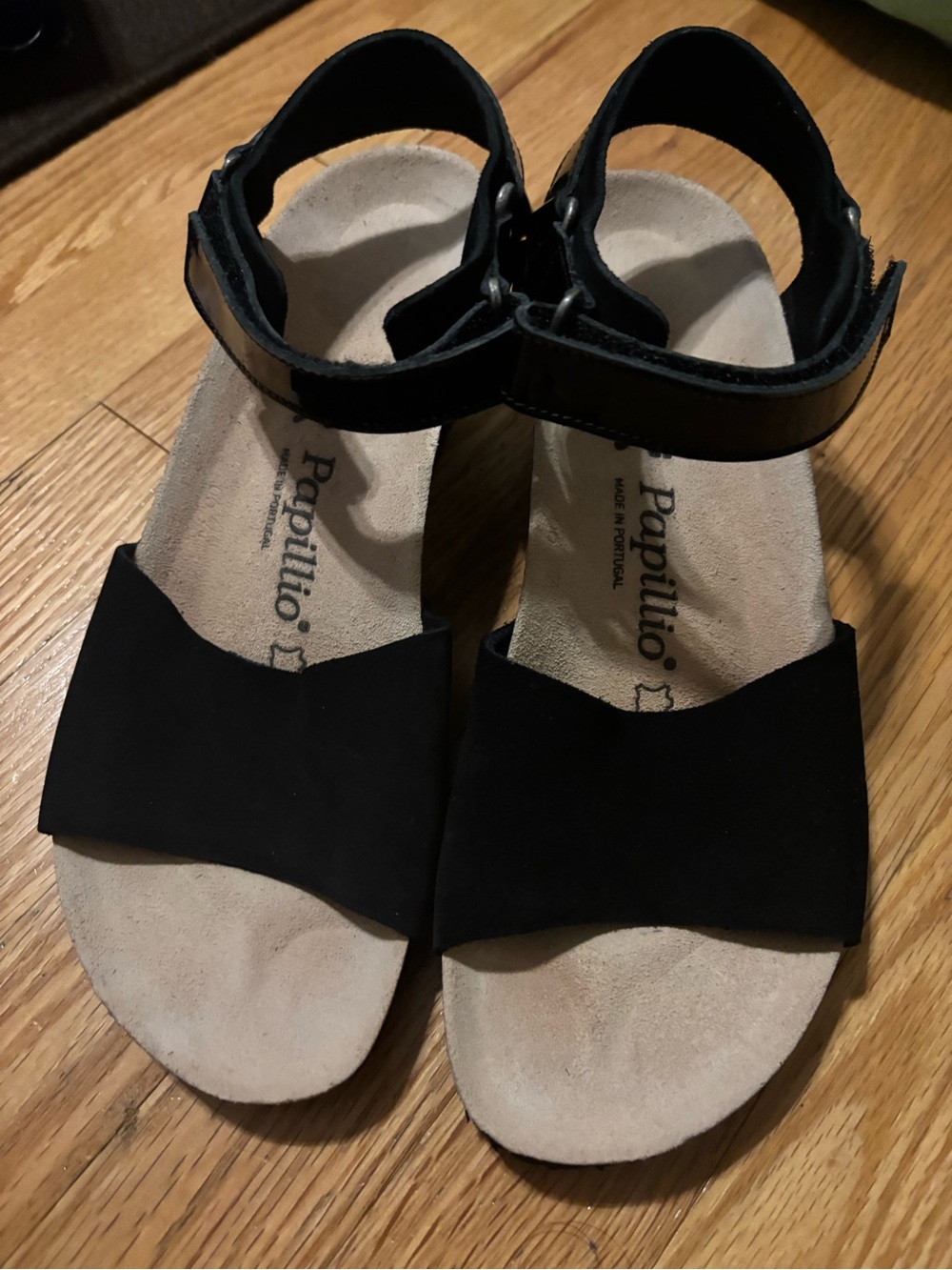 Birkenstock Papillio Black Suede Two-Strap Sandals EU 40 / US 9-9.5 NWOT